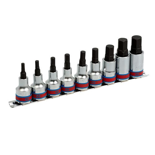 KING TONY (4110SR10) Набор торцевых насадок 1/2", HEX, 3/16"-5/8", L = 60 мм, 9 предметов