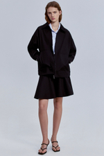 Куртка из габардина с вельветовым воротником