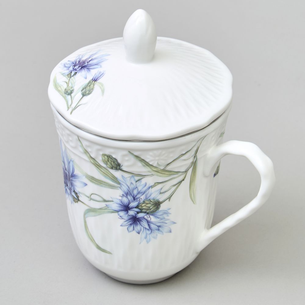 КРУЖКА ЗАВАРОЧНАЯ LEFARD "ВАСИЛЬКИ" С КРЫШКОЙ И СИТОМ 350 МЛ