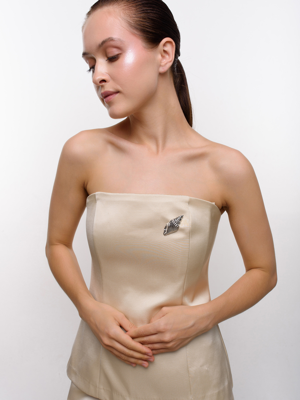 Брошь "Rissoa" Silver