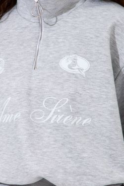 Олимпийка с короткой молнией "Âme Sirène" цвета серый меланж