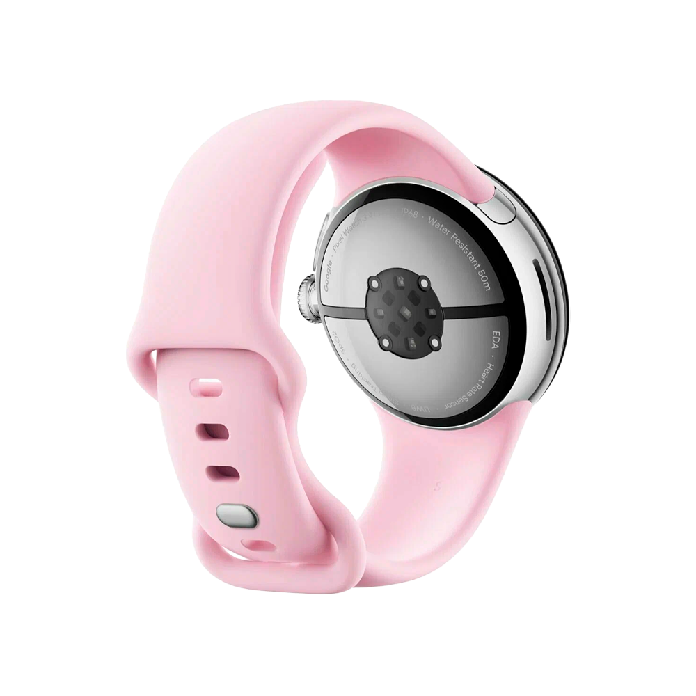 Умные часы Google Pixel Watch 3 Wi-Fi, 45mm, Polished Silver/Rose Quartz (Полированный серебристый корпус, ремешок цвета розовый кварц)
