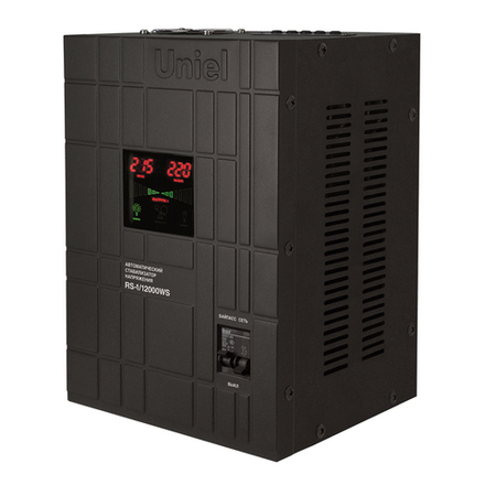 RS-1-12000WS Стабилизатор напряжения Uniel релейный однофазный настенный. с гальванической развязкой. 12000ВА