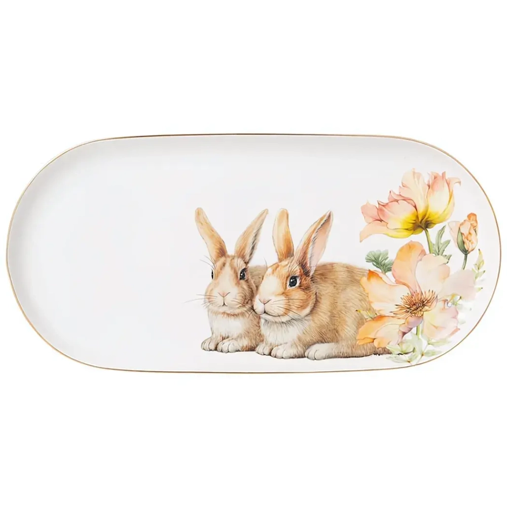 Блюдо фарфоровое 30,5см 2 кролика «SENSE»