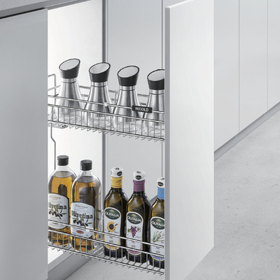 Корзина с узким выдвижным ящиком - Fashion Style, 105x455x505 мм, открытие с правой стороны