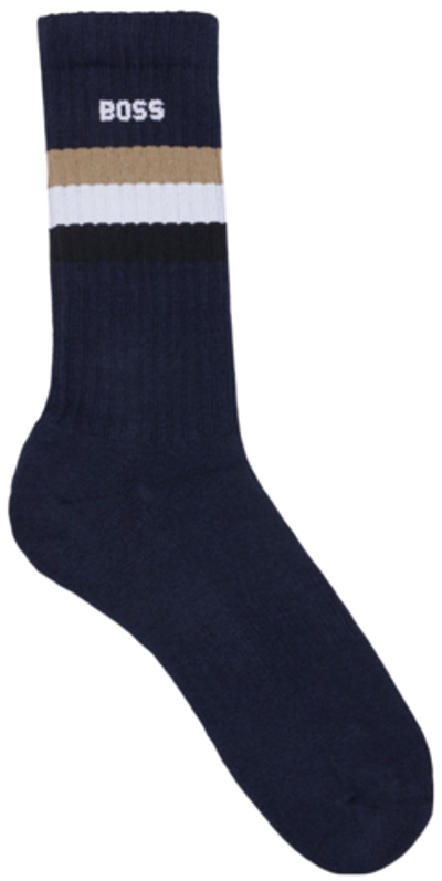 Теннисные носки BOSS x Matteo Berrettini Quarter-Length Cotton-blend Socks With Signature Stripe