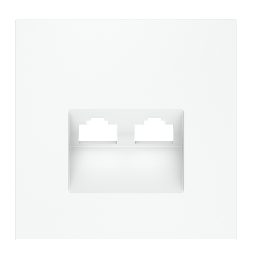 Накладка для розетки компьютерной двойной RJ45+RJ45 кат.6, S70 (белый матовый)