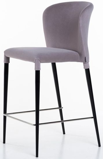Стул полубарный Albert в шортиках, бархат серый