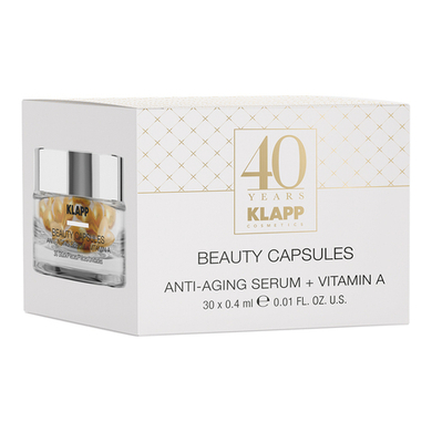 KLAPP Капсулы для лица BEAUTY CAPSULES Anti-Aging Serum + Vitamin A, 30 шт*0,4 мл