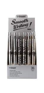 Ручка VINSON SMOOTH WRITING шарик., автомат, игольчатая, масл. основа, 0.7мм, синяя