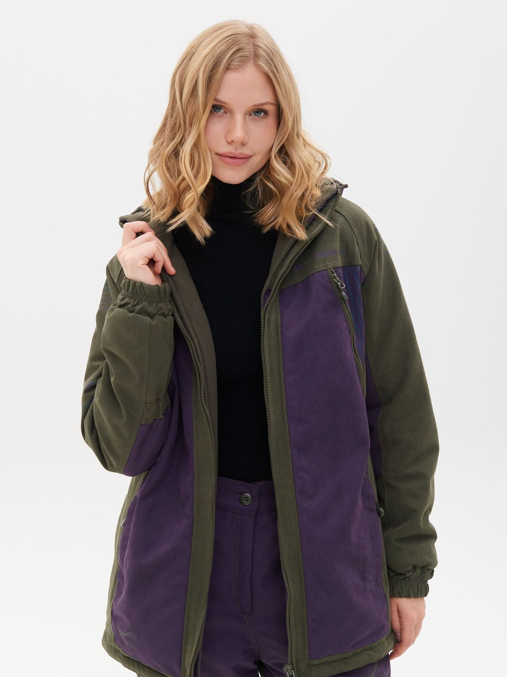 Костюм демисезонный женский Селенга ткань Исландия цвет Хаки/Фиолетовый