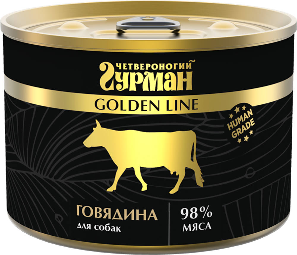 Корм консервированный для собак Четвероногий гурман &quot;Golden line Говядина&quot;, 525 г