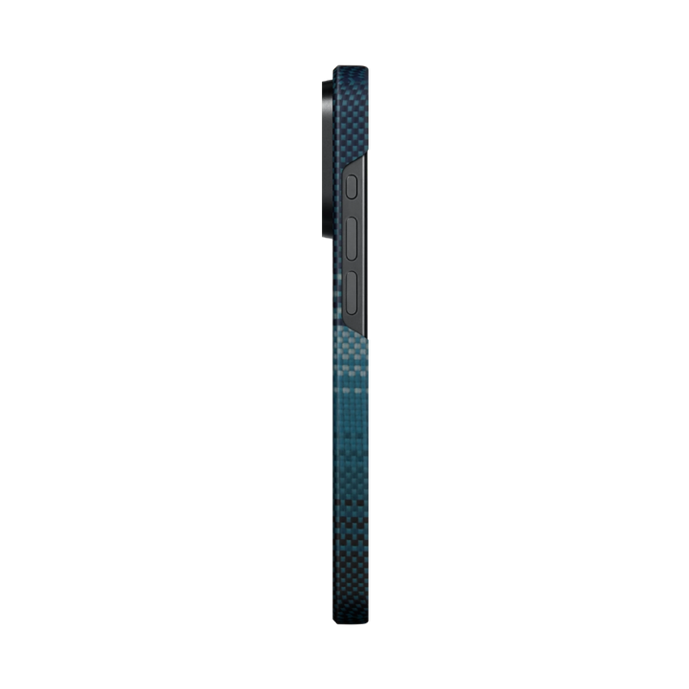 Чехол Pitaka Fusion Weaving MagEZ Case 4 для iPhone 15 Pro Moonrise (чёрный/синий)
