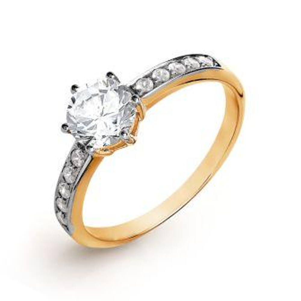 Кольцо из золота с фианитами