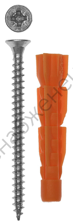 ЗУБР 8 х 52 мм, универсальный дюбель полипропиленовый без бортика с шурупом, 6 шт (4-301196-08-052)