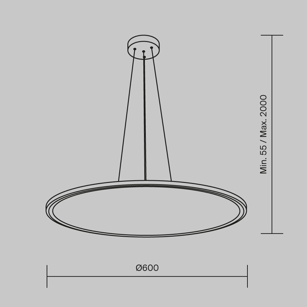 Подвесной светодиодный светильник Maytoni  Cosmos MOD057PL-L54W4K, 600мм 54Вт 4000K