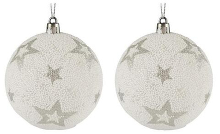 Набор шаров 2шт 10см белый светящийся, SYPMQB-0323101