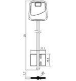 Заготовка сувальдного ключа 10682 APS4DP (синий)