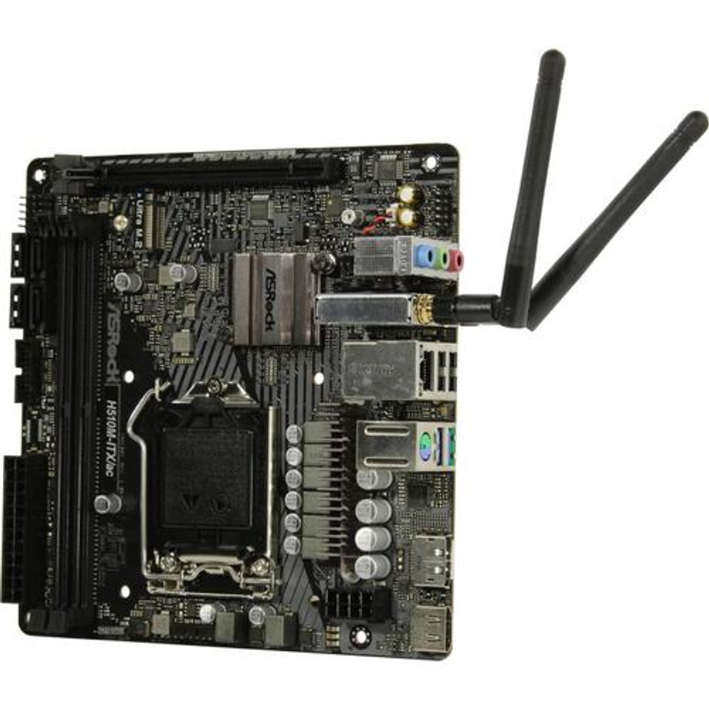 Мат. плата Lga1200 ASRock H510M-ITX/AC (RTL) &lt;H510&gt; PCI-E HDMI+DP GbLAN+WiFi+BT SATA Mini-ITX 2DDR4