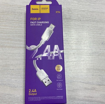 Кабель Hoco X96 Lightning 2.4А белый 1 м