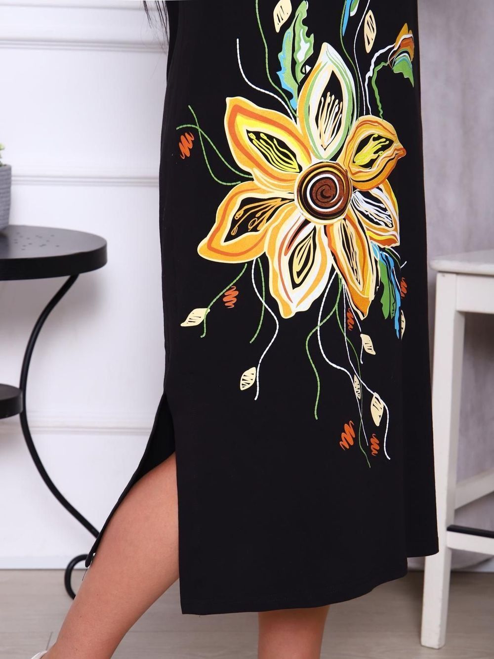 Лили - платье-футболка черный Iv-capriz (Акция)