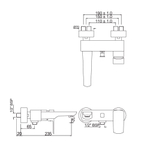 Jaquar, Смеситель для ванны внешний, Kubix Prime, 1-рычаж., Хром KUP-CHR-35119PM