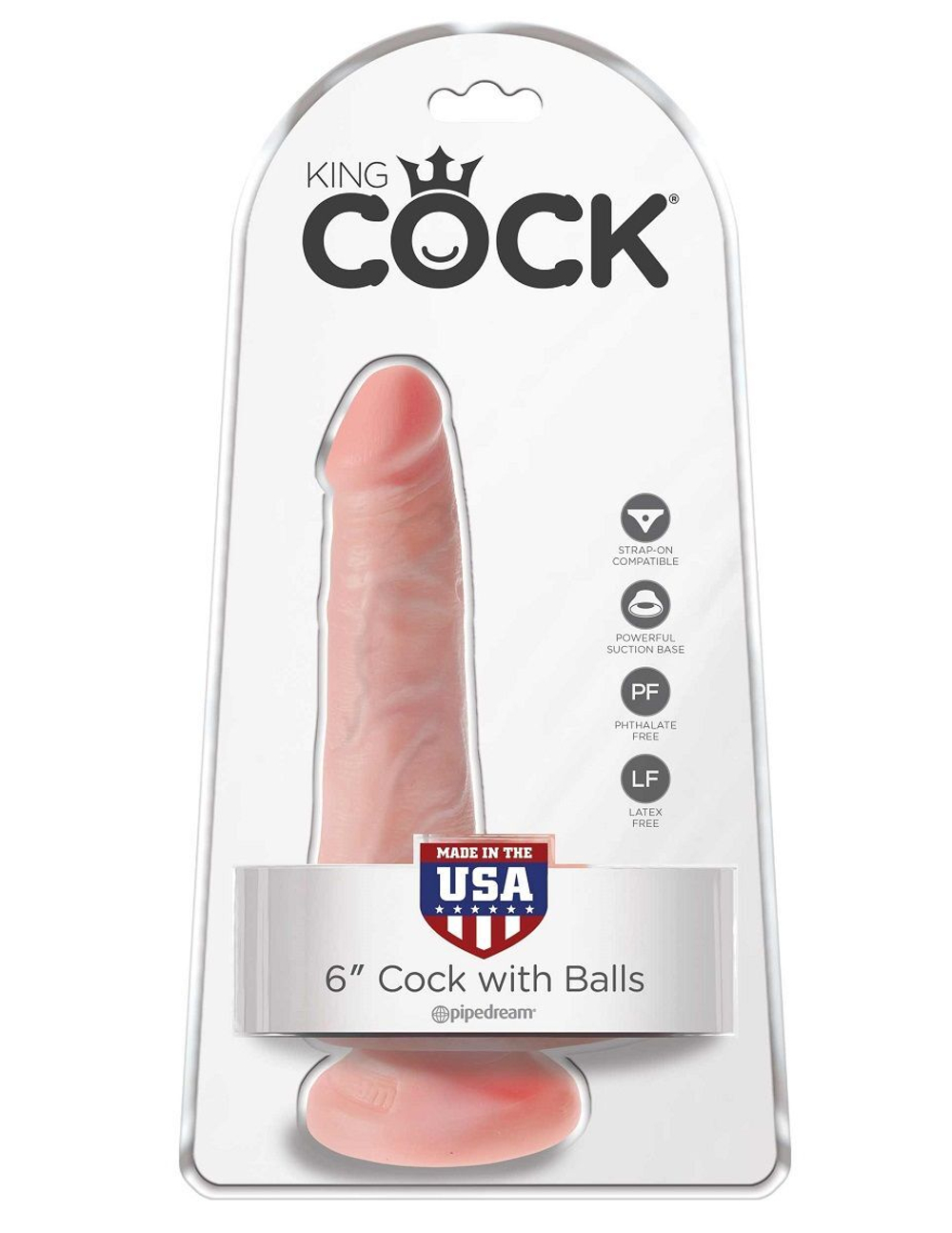 Телесный фаллоимитатор с мошонкой и присоской 6  Cock with Balls - 17,8 см.