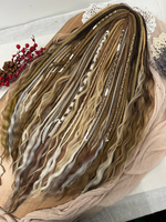 Войлочные дреды с кончиками из козу и кудрями из термоволокна