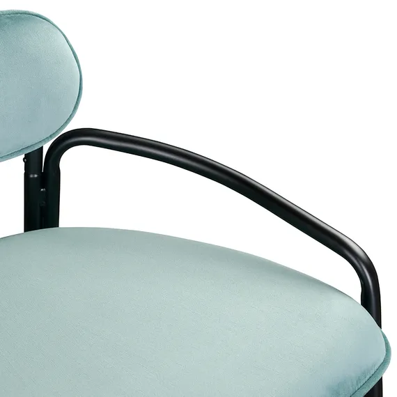 Барный стул Ror, Round, светло-бирюзовый велюр