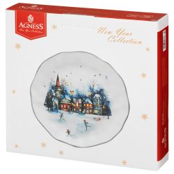 ТАРЕЛКА ЗАКУСОЧНАЯ AGNESS "С НОВЫМ ГОДОМ!" 17*3 СМ