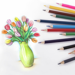 Карандаши цветные стираемые с ластиком BRAUBERG ERASABLE, 12 цветов, мягкий грифель 3 мм, 181932