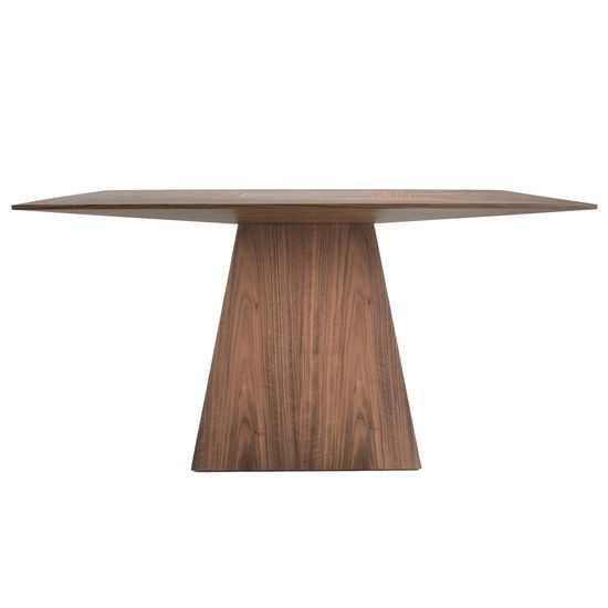 Квадратный обеденный стол MI1412 /1079 из ореха со вставкой из черного стекла Испания 150х150 см