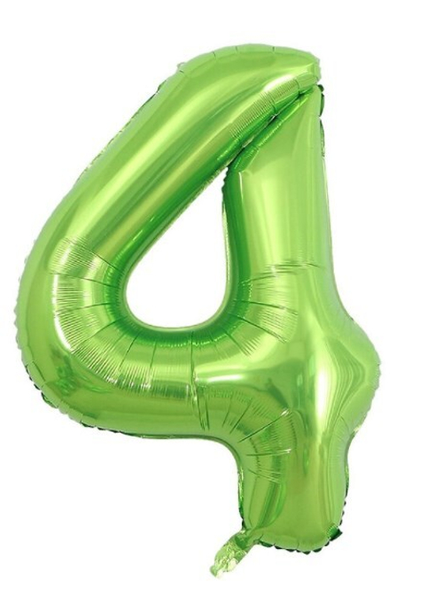 Шар цифра №4 Салатовый