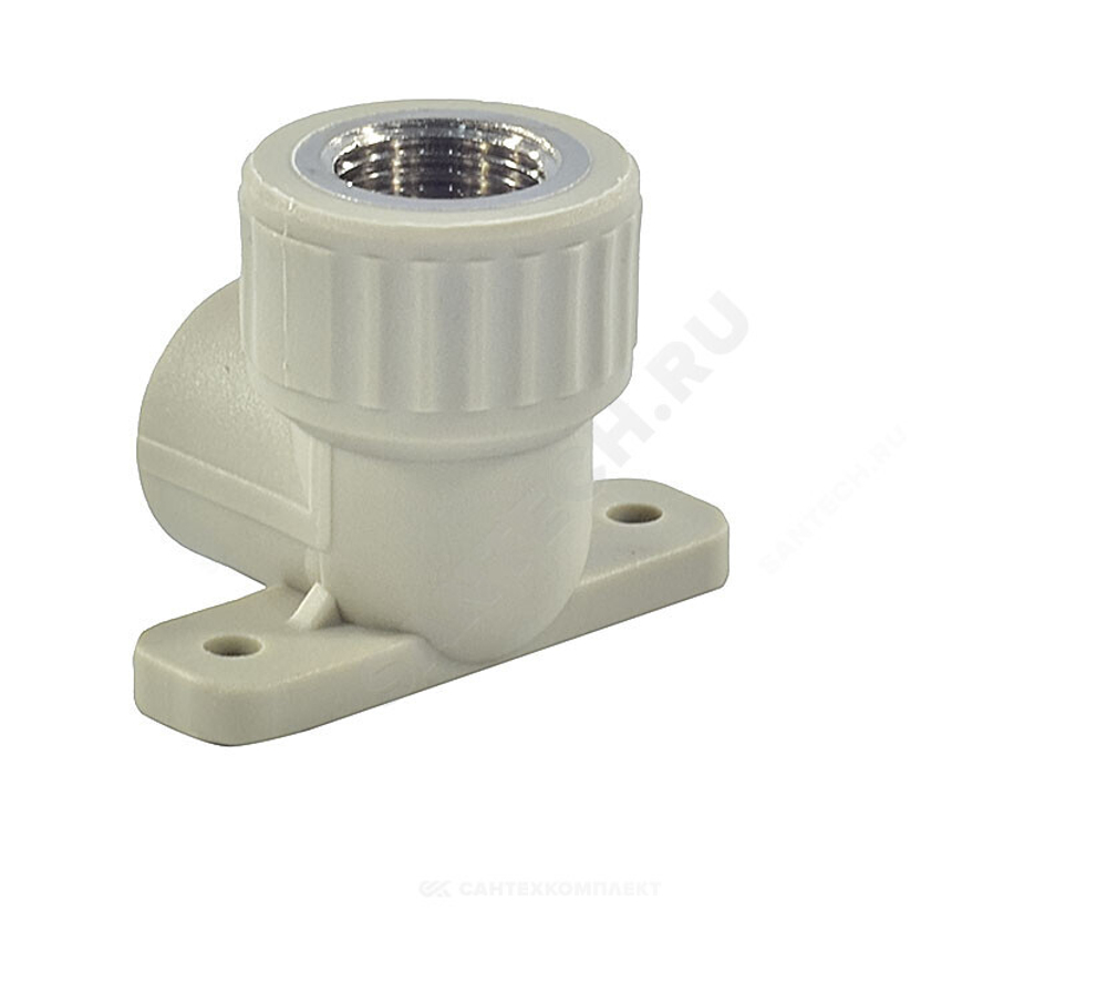 Угольник PP-R комбинированный серый Дн 25х1/2" ВР с креплением VALFEX 10120025Г