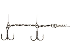 Оснастка стал. Lucky John STINGER POWER CHAIN 3,5+8,0cm, оснащ. тройниками №03/0+№3/0 1шт.