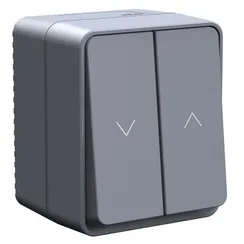 ATLASDESIGN PROFI IP54 О/У 2-клавишный ВЫКЛЮЧАТЕЛЬ ДЛЯ ЖАЛЮЗИ, сх.4, 10А, АНТРАЦИТ