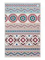 Коврик придверный LUCKY 40x60 ПЭ, бежевый/красный (круги/ромбы)
