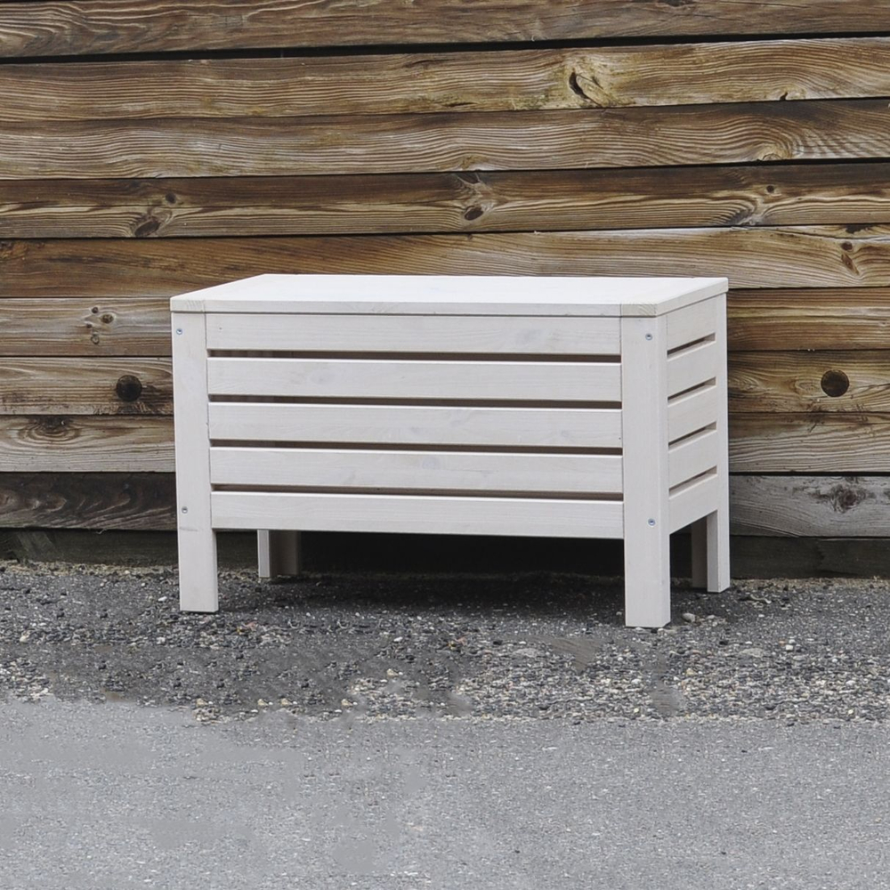 Сундук скамья деревянный для хранения вещей Эпларо для мангала и для сада, белый
