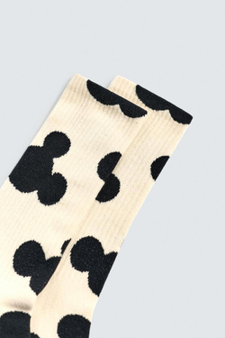 ZARA X DISNEY НОСКИ С СИЛУЭТОМ МИККИ МАУСА, ЧЕРНЫЙ/ЭКРЮ