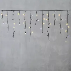 Светодиодная бахрома 3,1*0,5 м., 150 теплых белых LED ламп, мерцание, черный провод ПВХ, LTC (PIL150BLW-11-2WW)