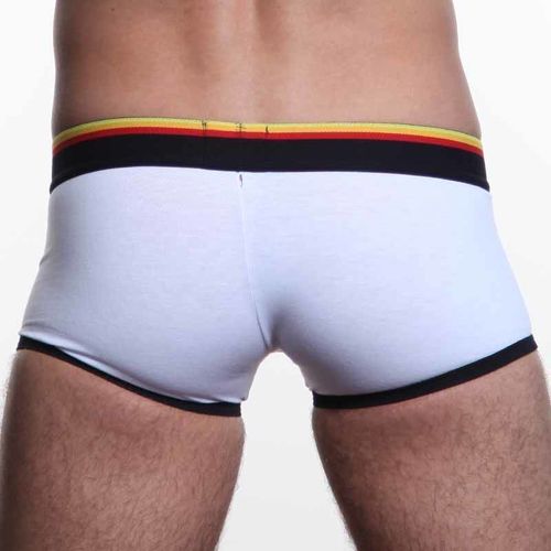 Мужские трусы хипсы Aussiebum Bodiform Define Hip White  с (желто-красн) резинкой AB00185-KP