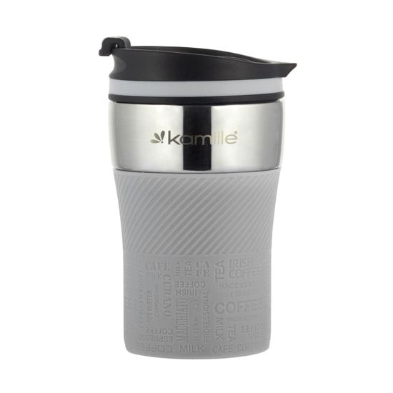 Термокружка 260 мл. из нержавеющей стали Kamille KM 2154 с TPR накладкой
