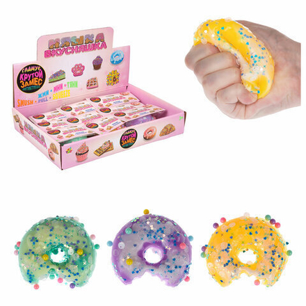 Игрушка-антистресс КРУТОЙ ЗАМЕС "Пончик надкусанный", 8,5х7,5 см, ассорти, 1TOY, Т25362