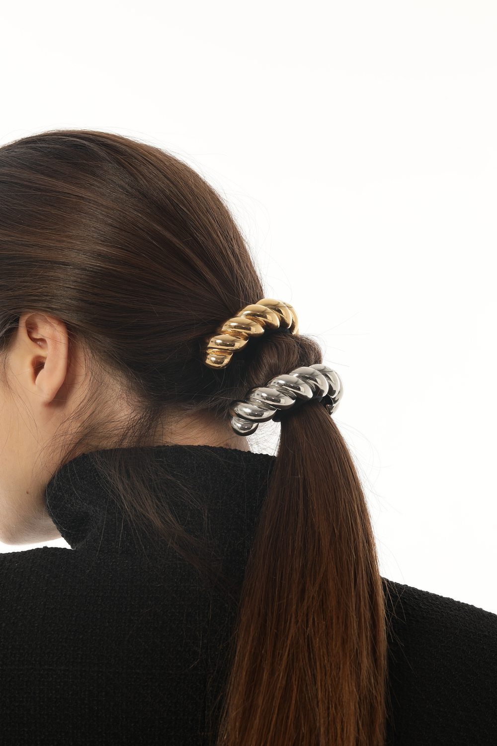 резинка со вставкой спираль, серебро