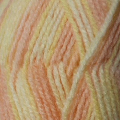 Пряжа "Подмосковная меланж", 50% шерсть, 50% акрил, 100гр-250м, персик/жёлтый/молочный