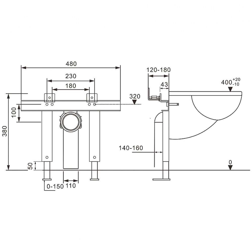 Инсталляция Abber AC0102P для унитаза с крепежом