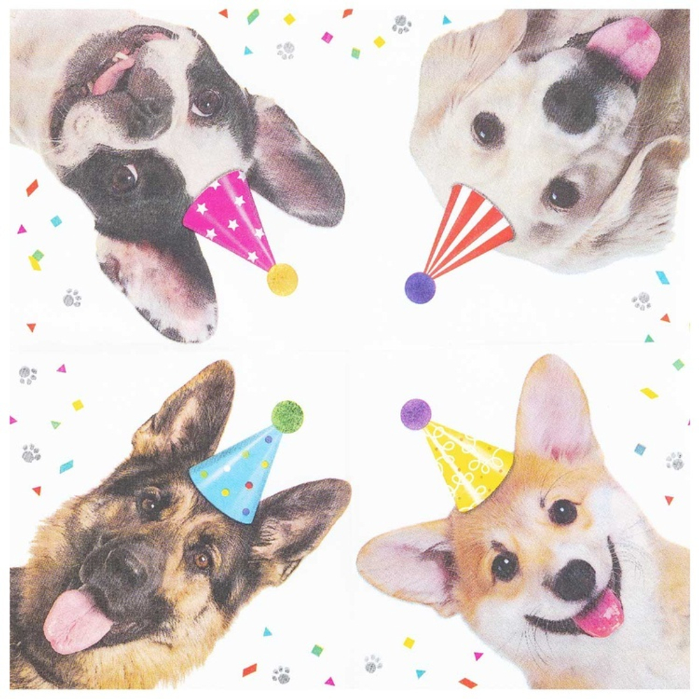 Салфетки «Собачки» фотографичные, 25 см / 33 см, 12 шт