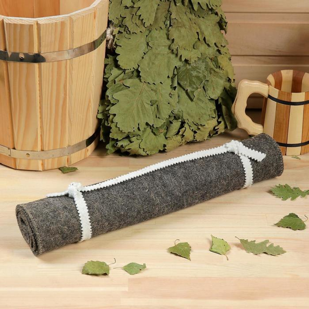 Лежак для бани "Классический", войлок, серый, 150х50см 2593223