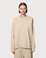 MM6 MAISON MARGIELA СВИТШОТ-ТРАНСФОРМЕР ЖЕНСКИЙ С ЛОГОТИПОМ БРЕНДА БЕЖЕВЫЙ