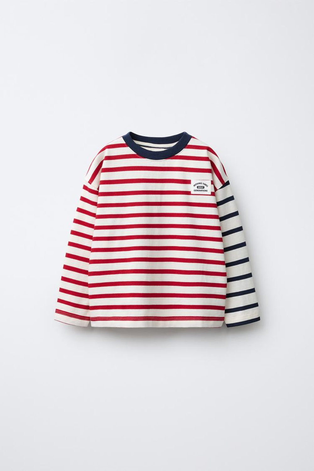 ZARA ФУТБОЛКА В ПОЛОСКУ, СИНИЙ